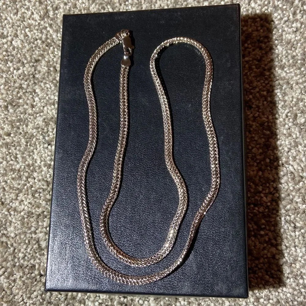 24K GOLD PLATED SILVER THICK CABLE NECKLACE
